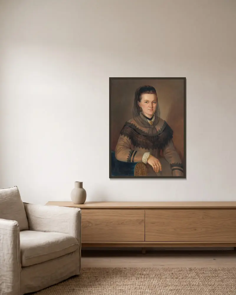 Portret Anny Philadelphy, Peter Michal Bohúň w ramie na ścianie