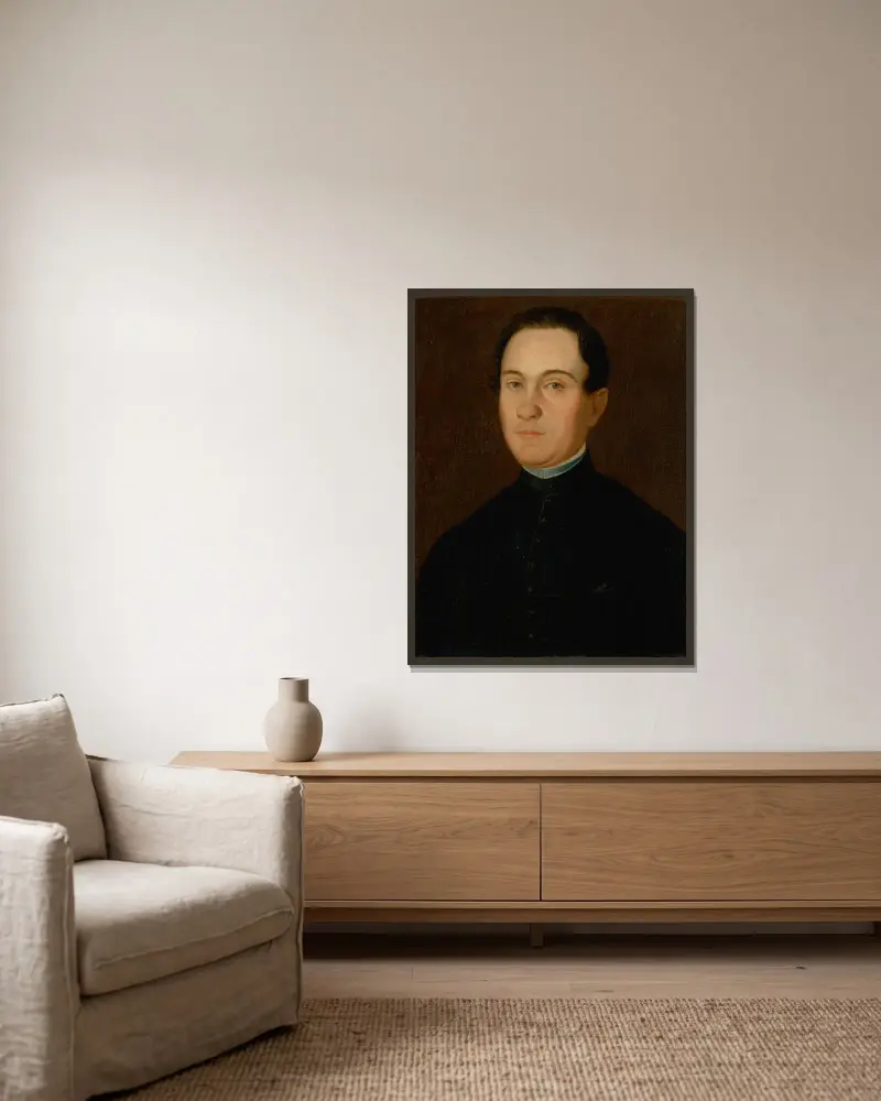 Porträt von Hammerschmidt von Peter Michal Bohúň gerahmt an einer Wand
