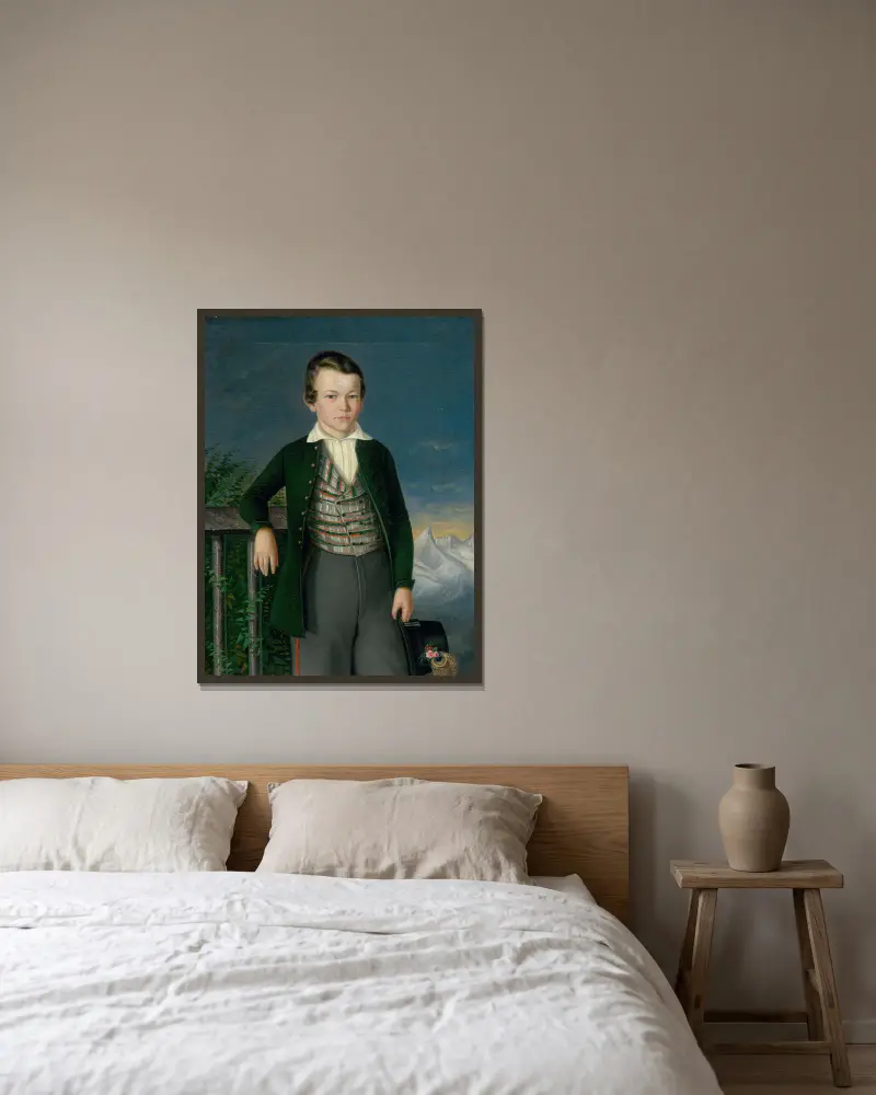 Porträt von Juraj Várady-Szakmáry von Peter Michal Bohúň gerahmt an einer Wand
