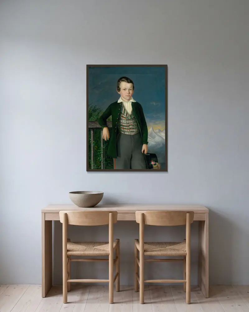 Porträt von Juraj Várady-Szakmáry von Peter Michal Bohúň gerahmt an einer Wand