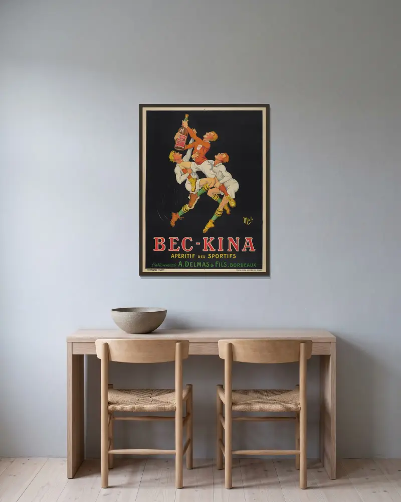 Bec-Kina av Mich (Michel Liebeaux) inramad på en vägg
