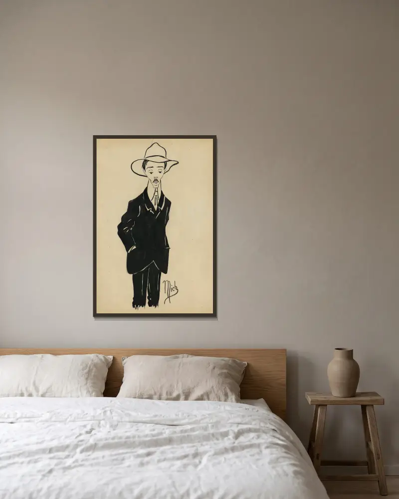 Santos Dumont av Mich (Michel Liebeaux) inramad på en vägg