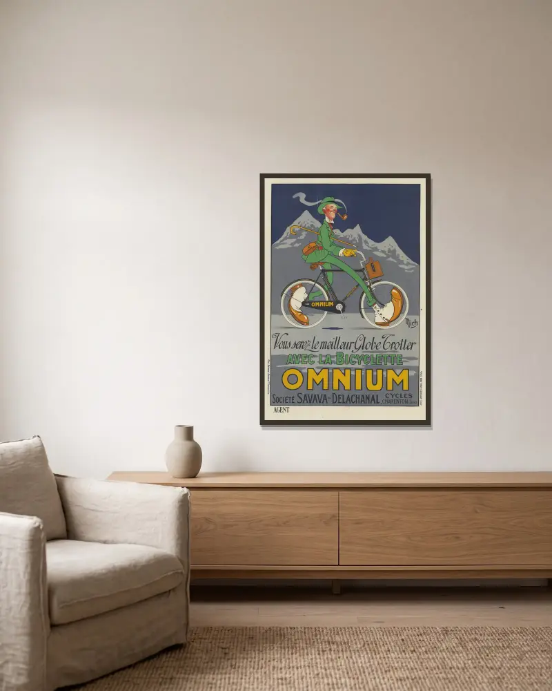 Vous serez le meilleur Globe Trotter avec la bicyclette Omnium av Mich (Michel Liebeaux) inramad på en vägg