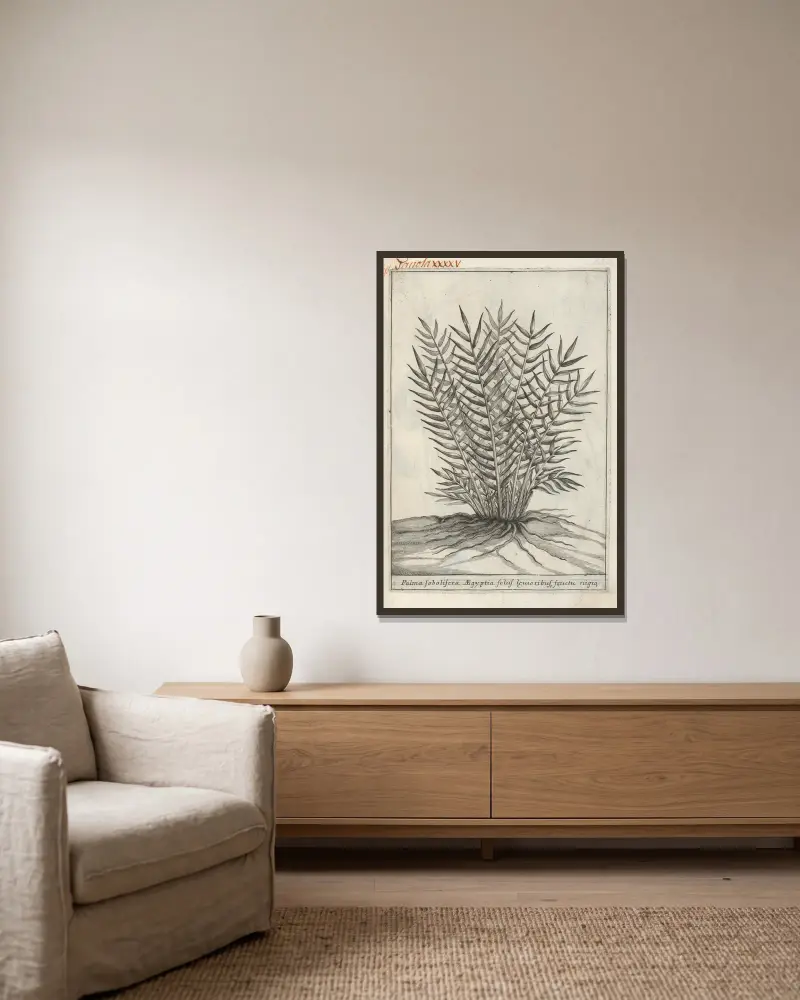 Catalogus plantarum horti Pisani, Tafel 45 von Michelangelo Tilli gerahmt an einer Wand