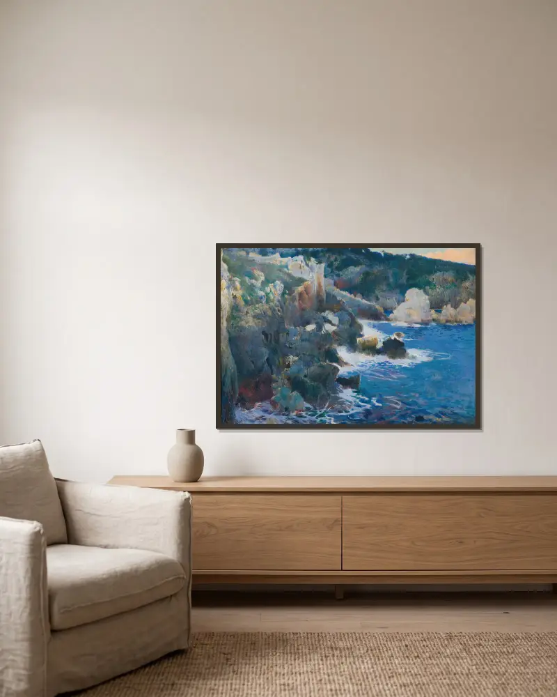 Cala Encantada (Majorca) av Joaquin Mir Trinxet inramad på en vägg