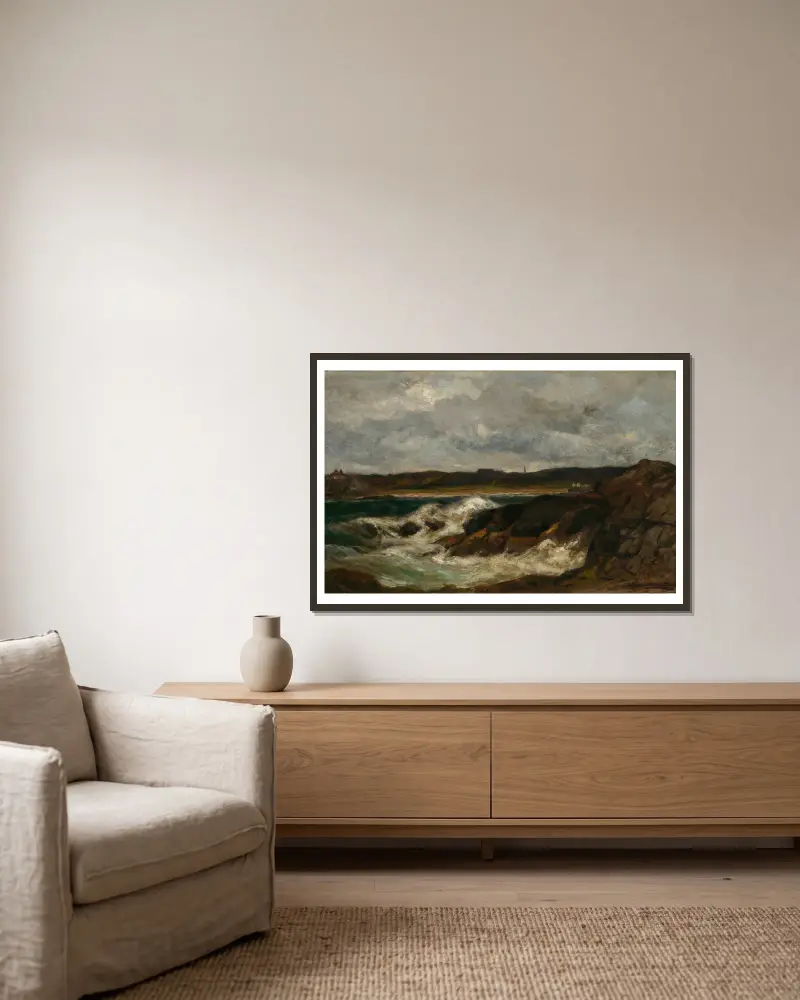 Newport av Edward Mitchell Bannister inramad på en vägg