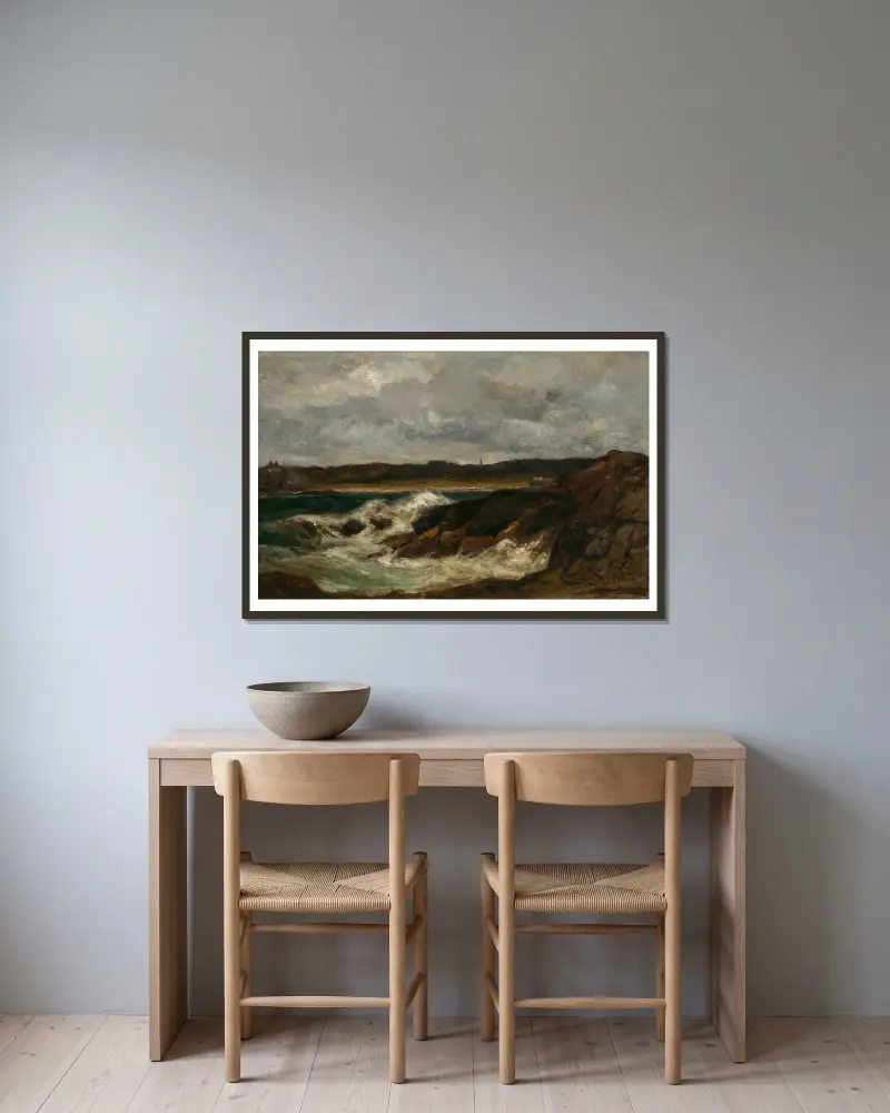 Newport av Edward Mitchell Bannister inramad på en vägg