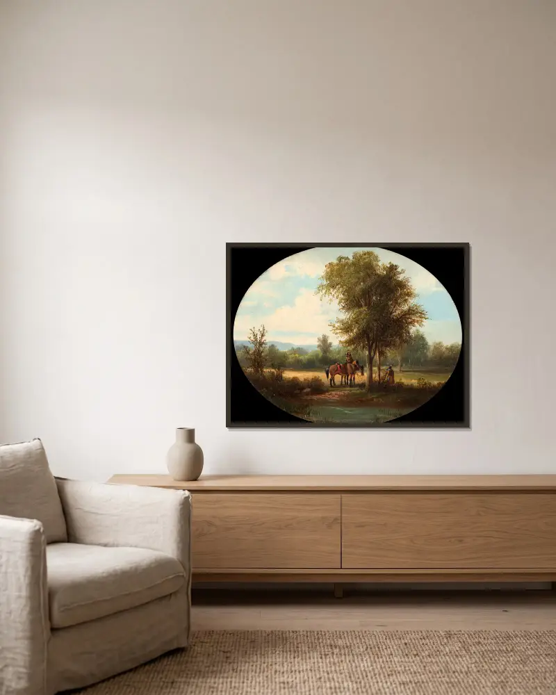 Ein Morgen im Milk River Valley von John Mix Stanley gerahmt an einer Wand