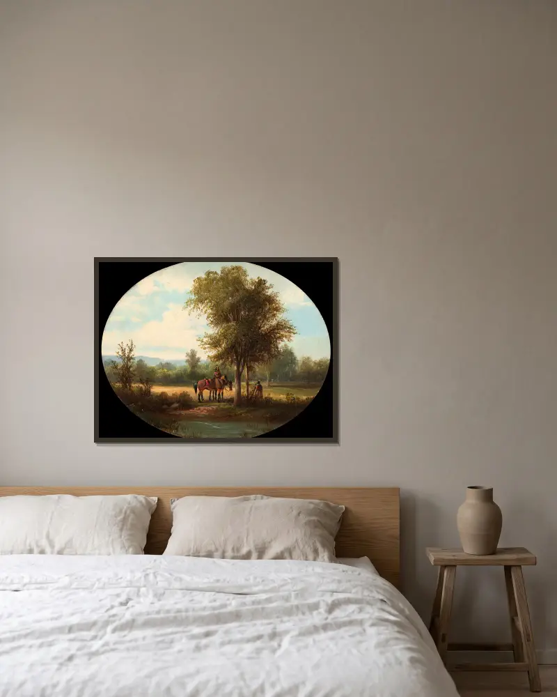 Ein Morgen im Milk River Valley von John Mix Stanley gerahmt an einer Wand
