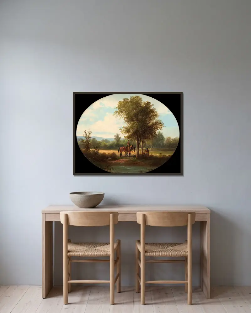 Ein Morgen im Milk River Valley von John Mix Stanley gerahmt an einer Wand