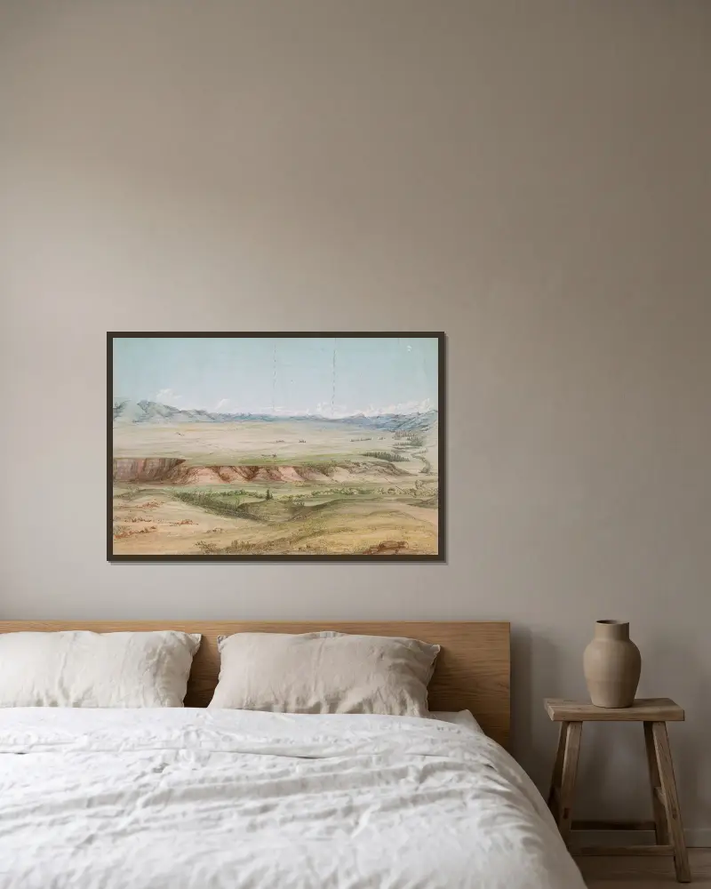 Big Hole Prairie von Norden von John Mix Stanley gerahmt an einer Wand