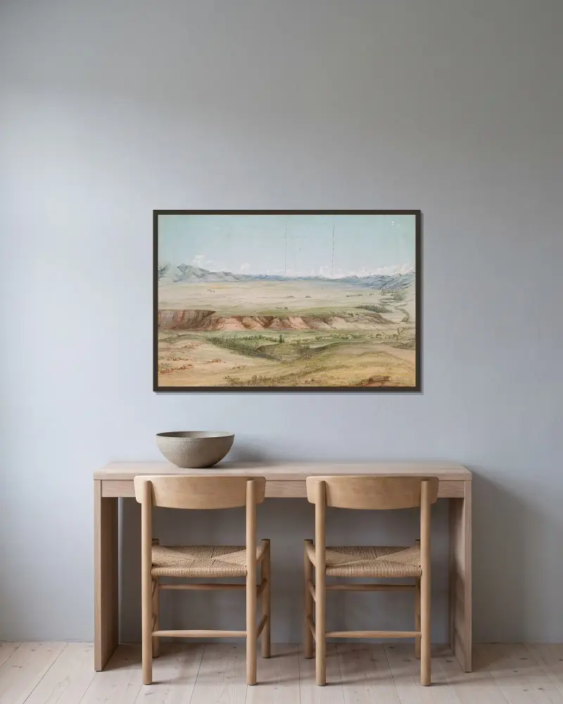 Big Hole Prairie von Norden von John Mix Stanley gerahmt an einer Wand