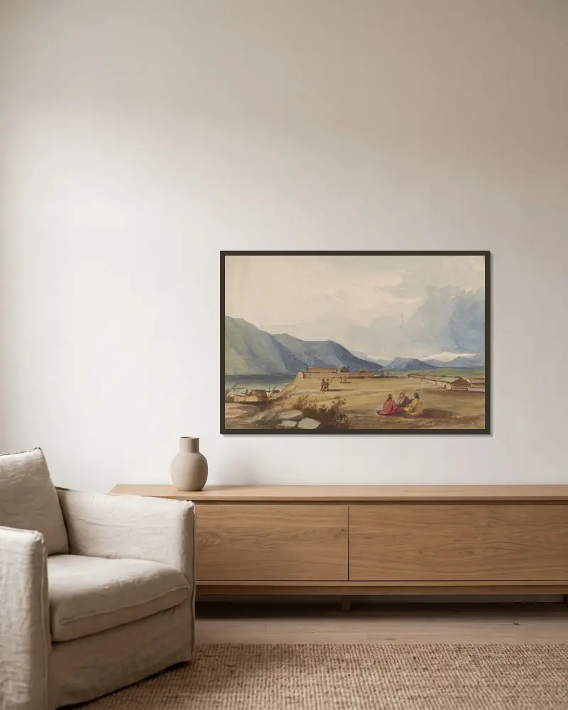 Fort Okinakane von John Mix Stanley gerahmt an einer Wand