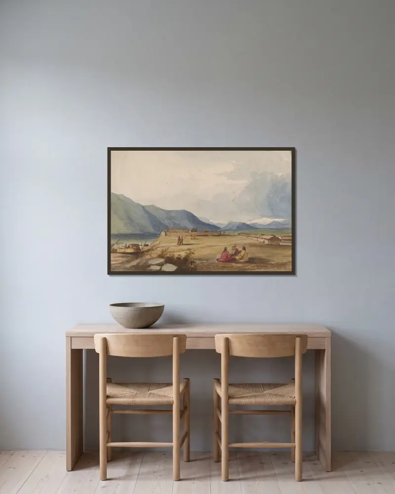 Fort Okinakane von John Mix Stanley gerahmt an einer Wand