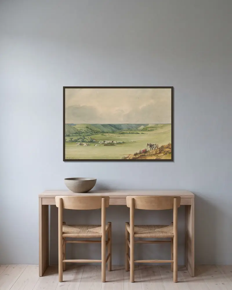 Sheyenne River von John Mix Stanley gerahmt an einer Wand