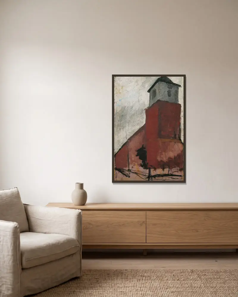 Kościół w Worpswede, Paula Modersohn-Becker w ramie na ścianie