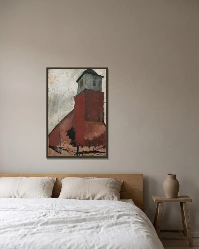 Kościół w Worpswede, Paula Modersohn-Becker w ramie na ścianie