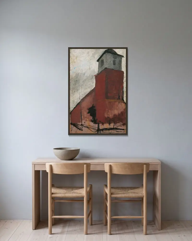 Kościół w Worpswede, Paula Modersohn-Becker w ramie na ścianie