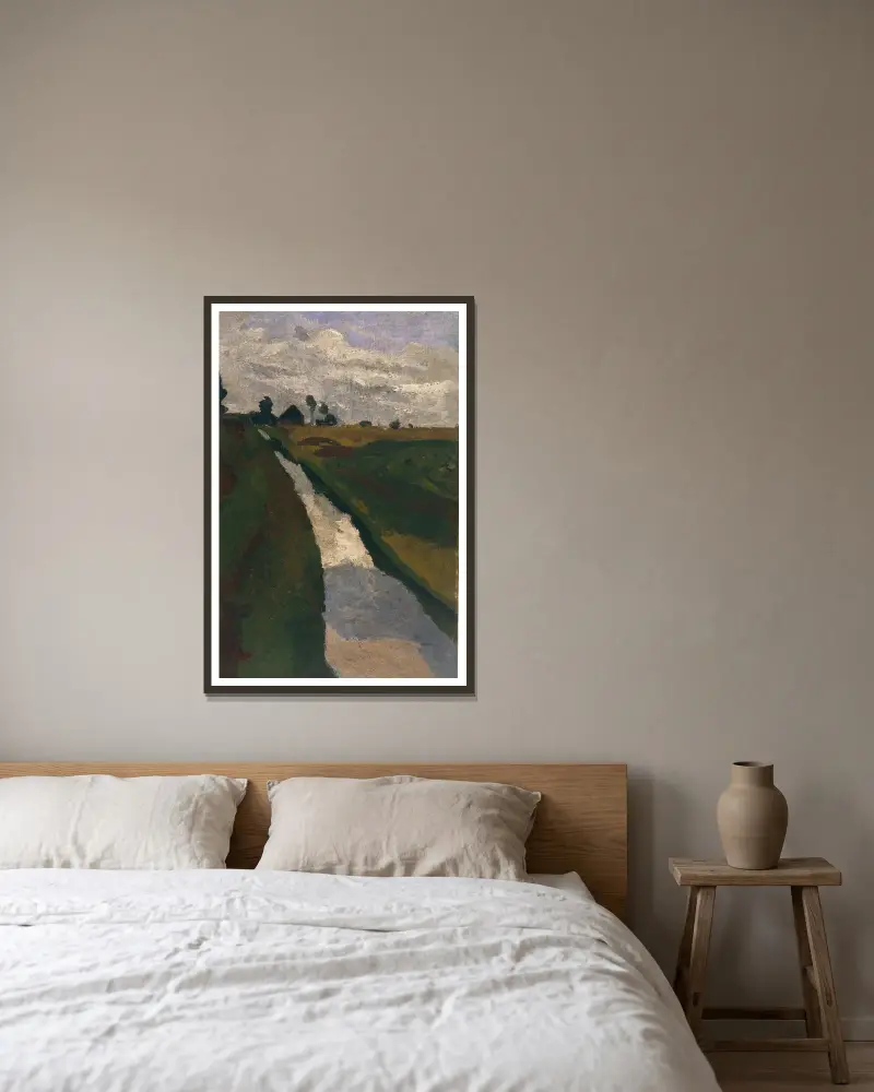 Moorkanal von Paula Modersohn-Becker gerahmt an einer Wand