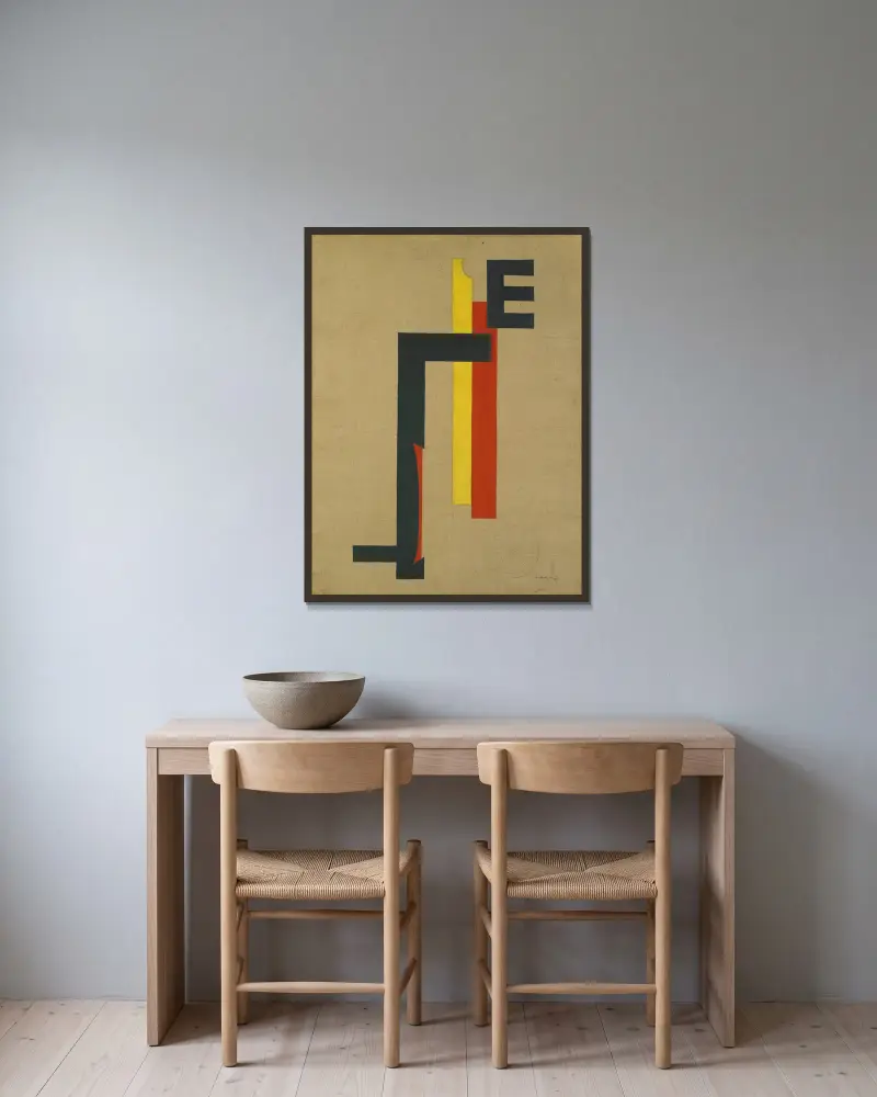 Obraz E (E Picture), László Moholy-Nagy w ramie na ścianie