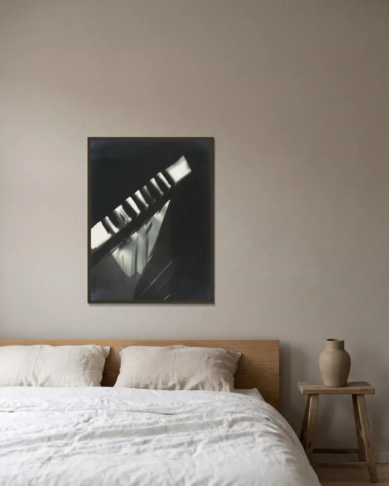 Fotogram, 1925 – Nr. 1, László Moholy-Nagy v rámu na stěně