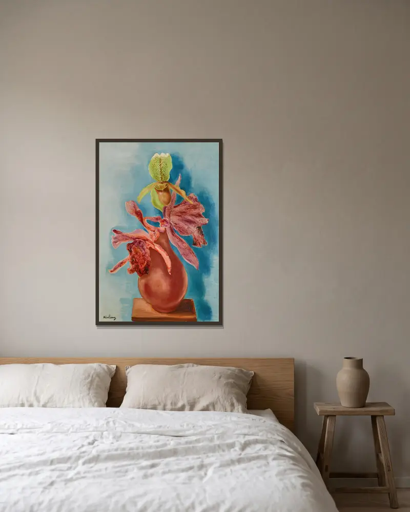 Kyticе květin, Moïse Kisling v rámu na stěně