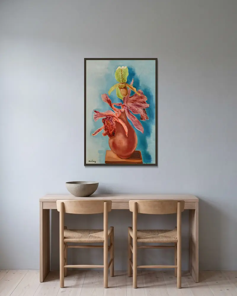 Kyticе květin, Moïse Kisling v rámu na stěně