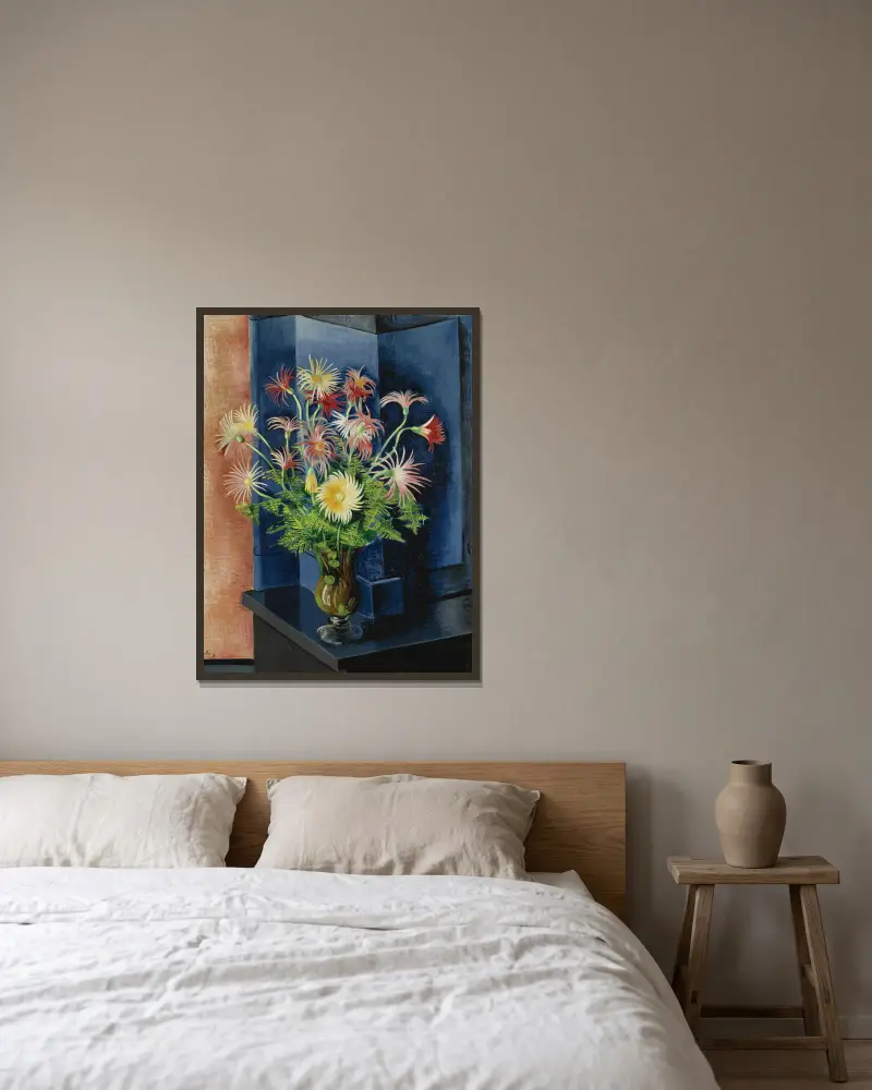 Fougères et Gerberas av Moïse Kisling inramad på en vägg