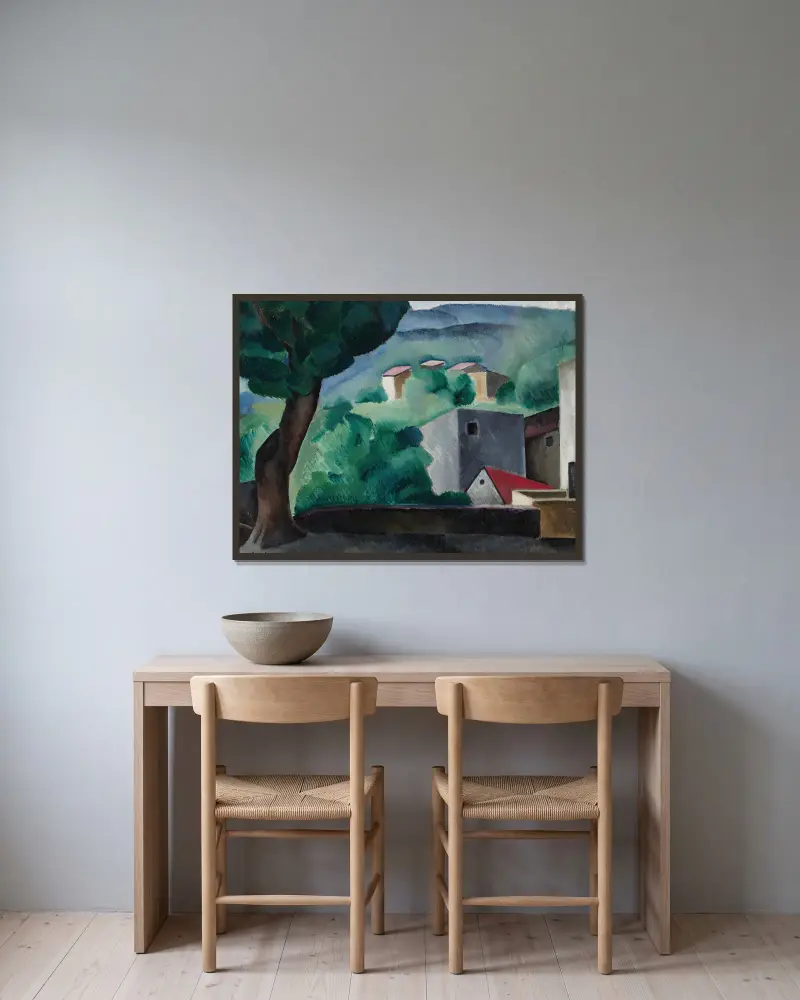 Pejzaż z Céret, Moïse Kisling w ramie na ścianie