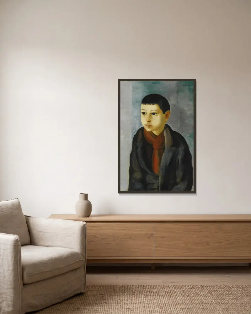 Portret młodego chłopca, Moïse Kisling w ramie na ścianie