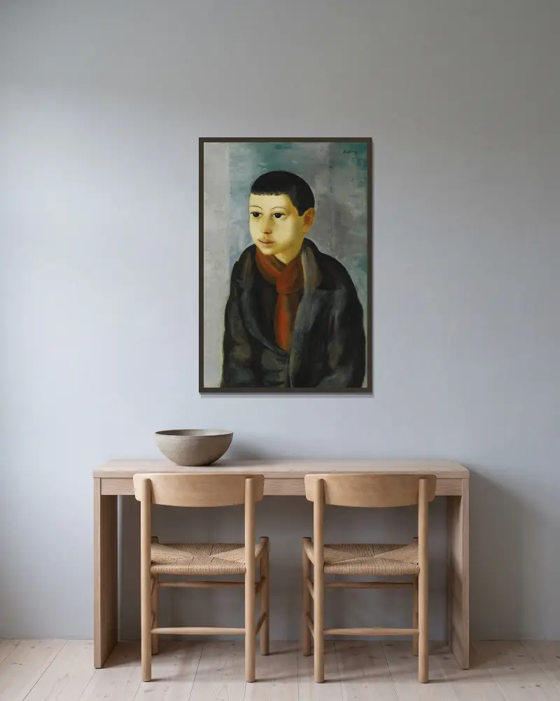 Portret młodego chłopca, Moïse Kisling w ramie na ścianie