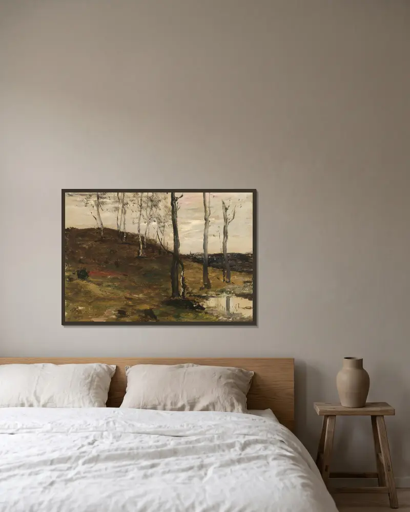 Hang mit Bäumen von William Morris Hunt gerahmt an einer Wand