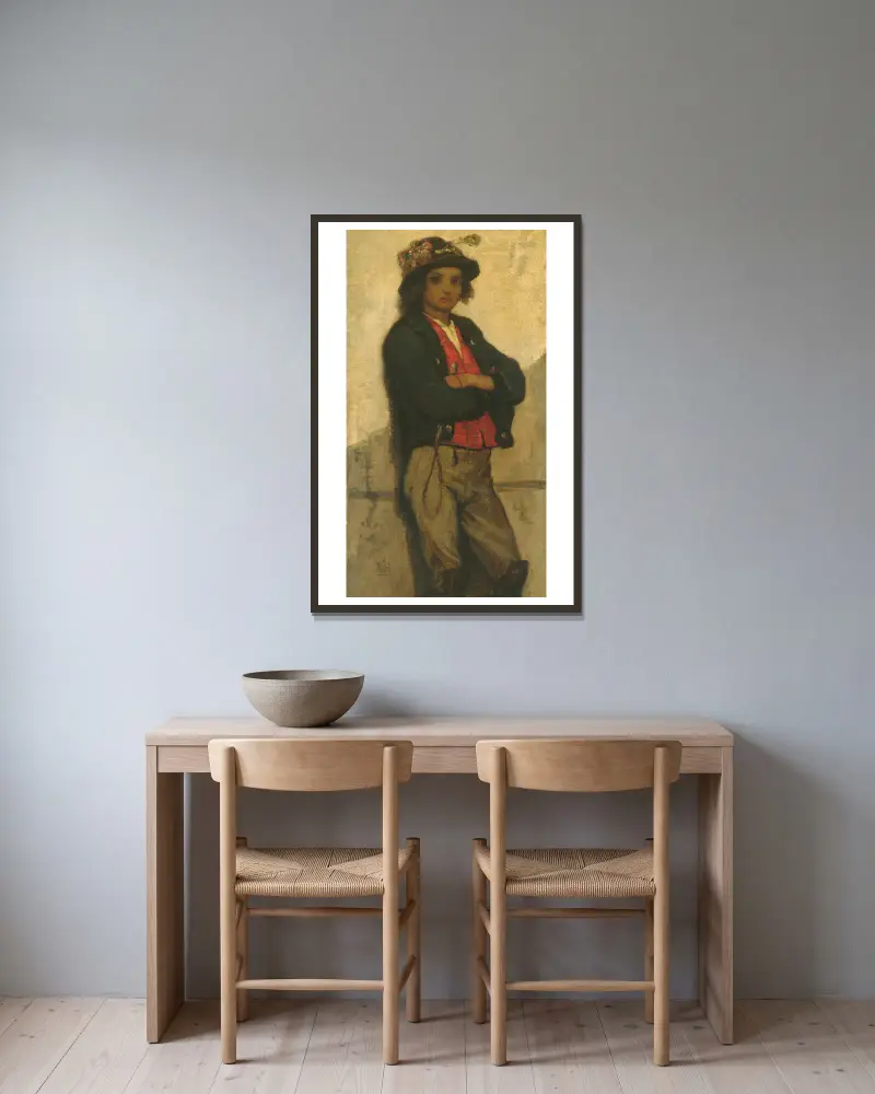 Italský chlapec, William Morris Hunt v rámu na stěně