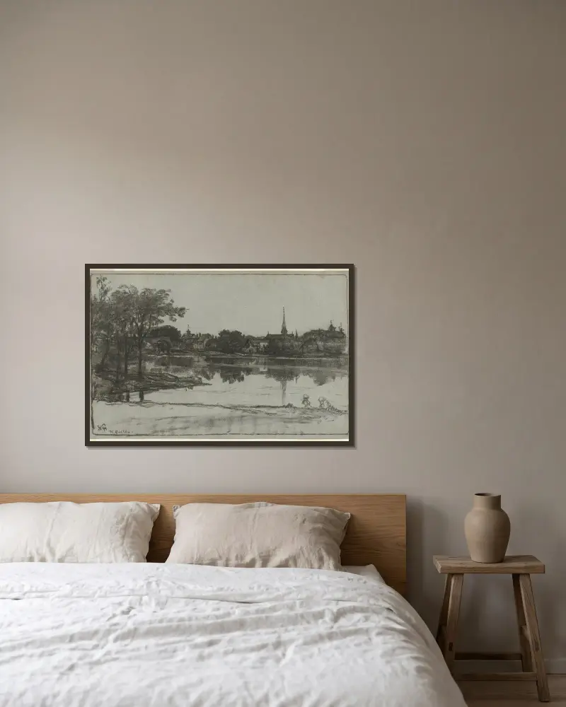 North Easton, Massachusetts von William Morris Hunt gerahmt an einer Wand