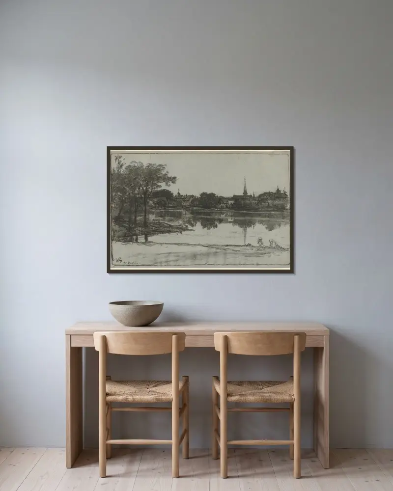North Easton, Massachusetts von William Morris Hunt gerahmt an einer Wand