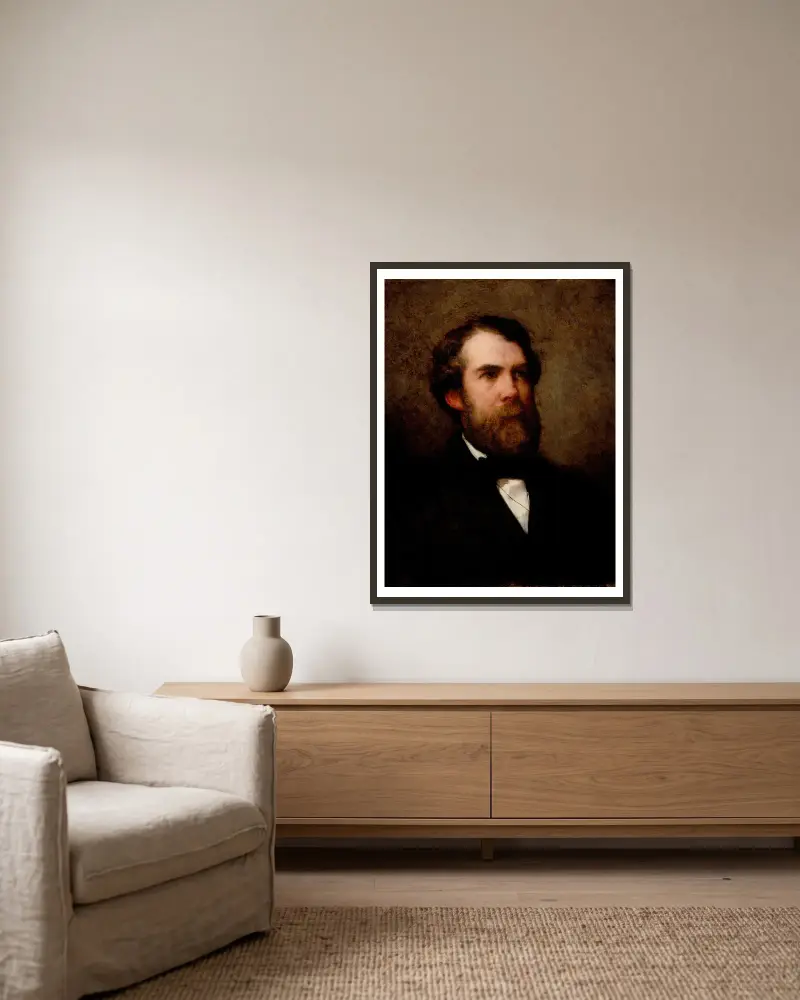 Portrait of Edward Wheelwright av William Morris Hunt inramad på en vägg