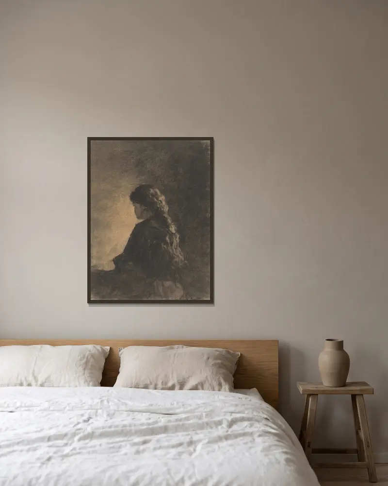 Siedząca dziewczyna, William Morris Hunt w ramie na ścianie