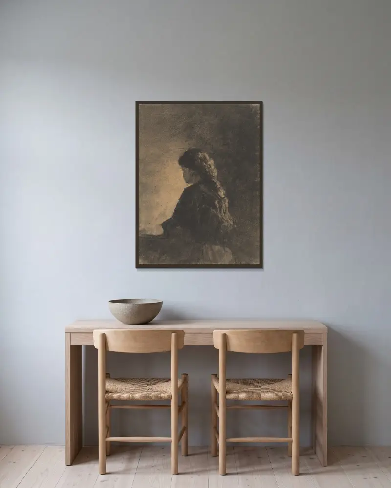 Siedząca dziewczyna, William Morris Hunt w ramie na ścianie