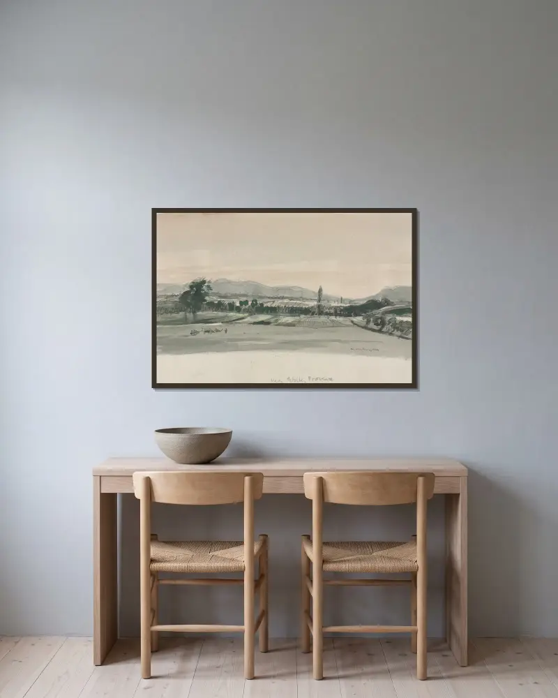 Near Étoile, Provence av Muirhead Bone inramad på en vägg