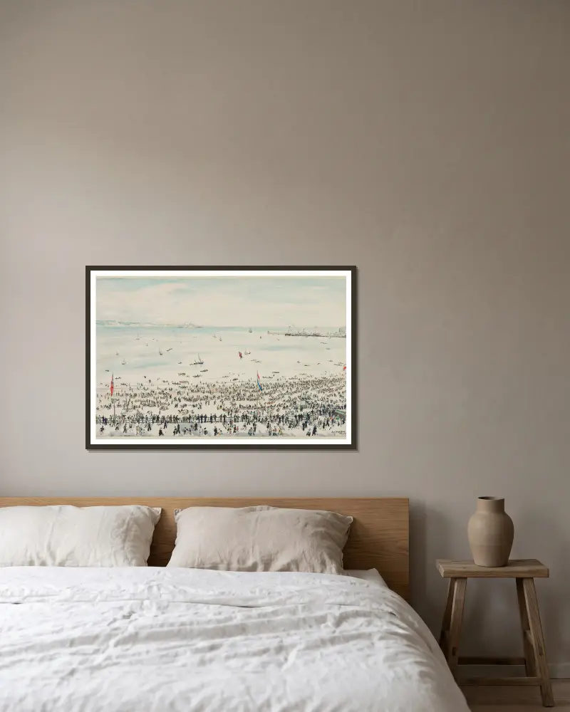 Weymouth Bay, firandet av segerdagen av Muirhead Bone inramad på en vägg