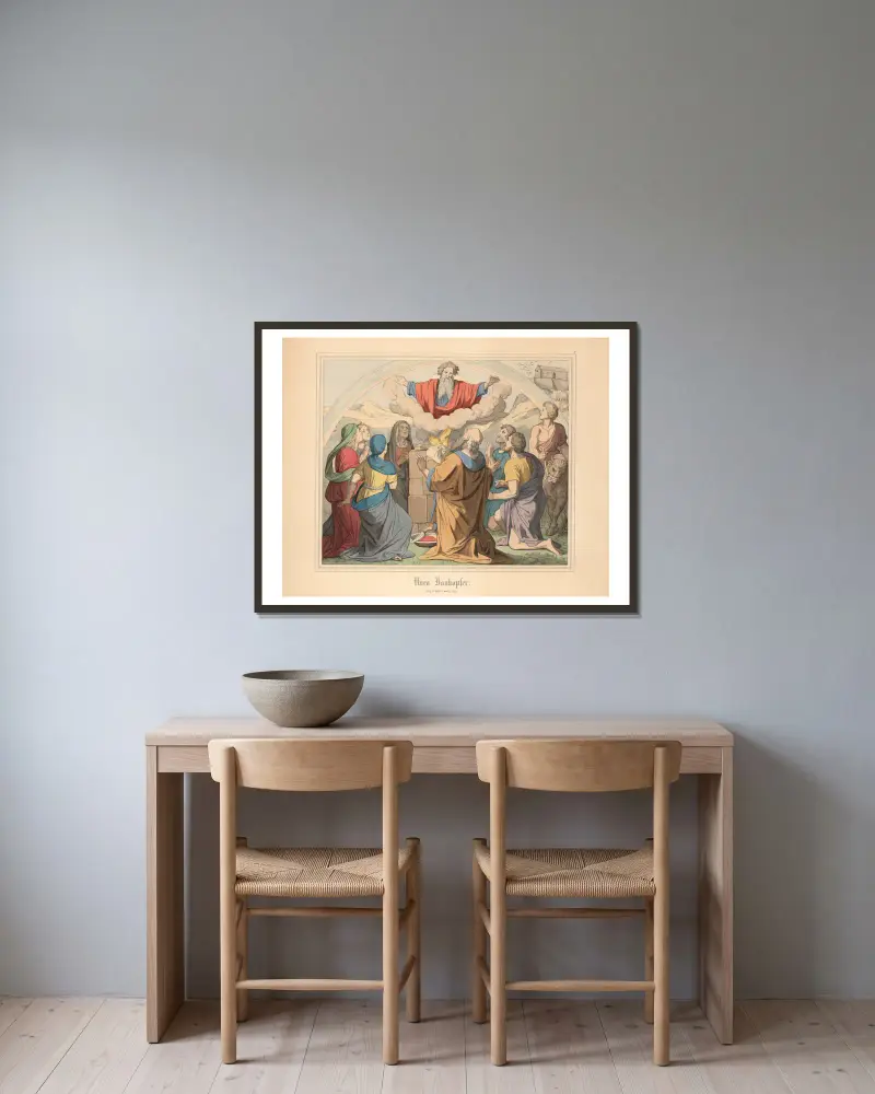 Noes Dankopfer von Johann Nepomuk Heinemann gerahmt an einer Wand