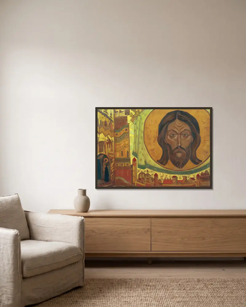 A my vidíme, Nicholas Roerich v rámu na stěně