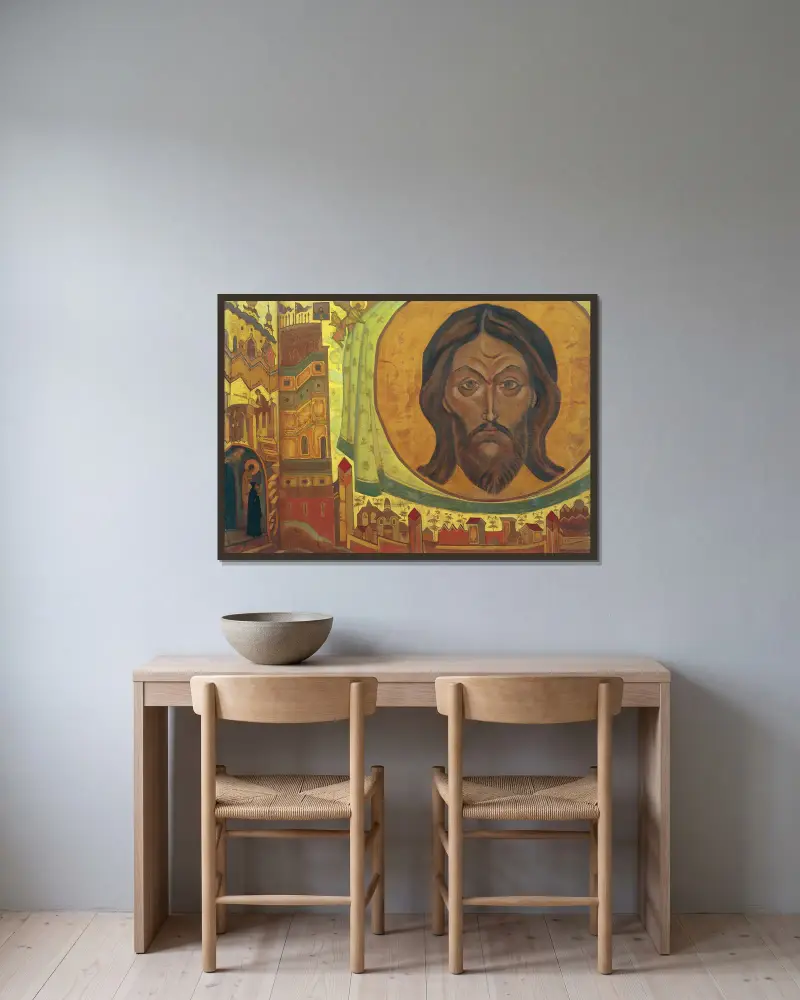 A my vidíme, Nicholas Roerich v rámu na stěně