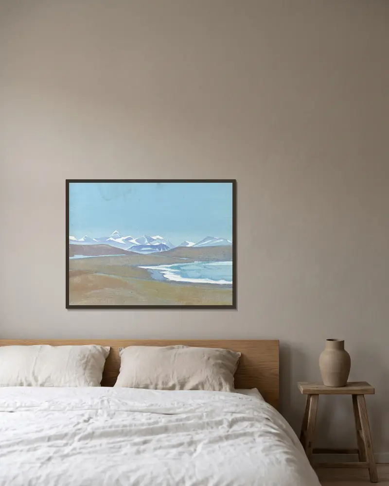 Himalaya från Ting-kye Dzong av Nicholas Roerich inramad på en vägg