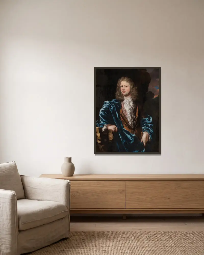 Porträtt av Cornelis ten Hove av Nicolaes Maes inramad på en vägg
