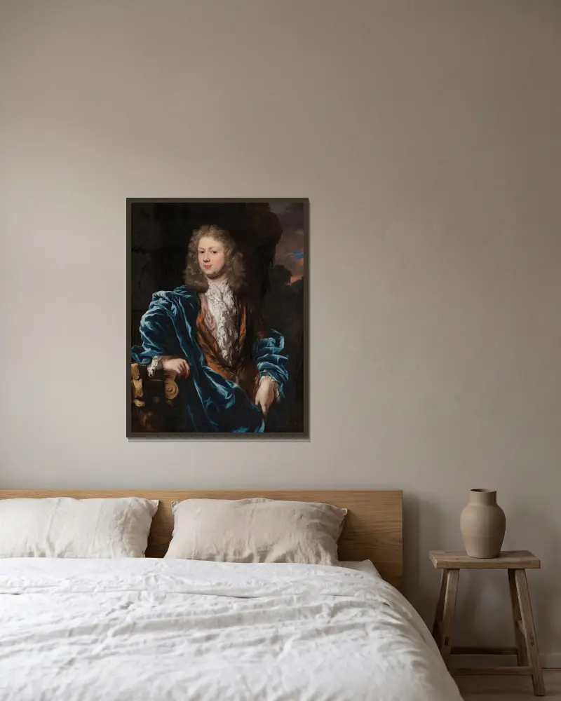 Porträtt av Cornelis ten Hove av Nicolaes Maes inramad på en vägg