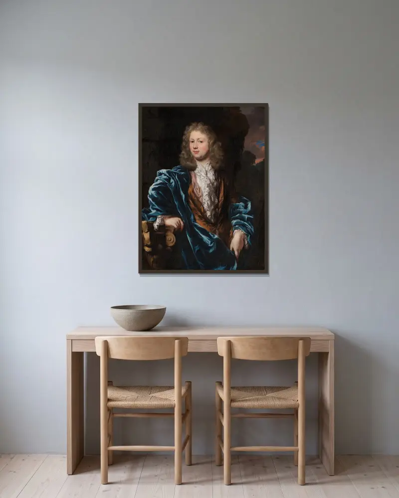 Porträtt av Cornelis ten Hove av Nicolaes Maes inramad på en vägg