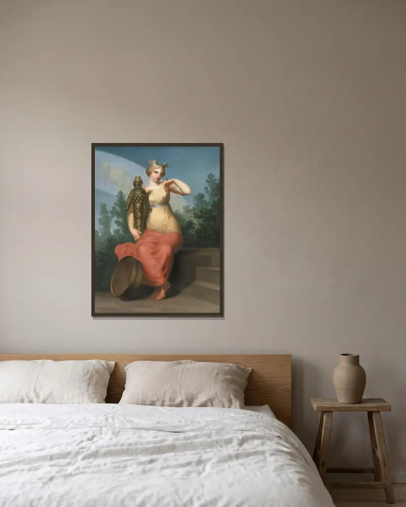 Philosophy. Allegorical figure. av Nicolai Abildgaard inramad på en vägg