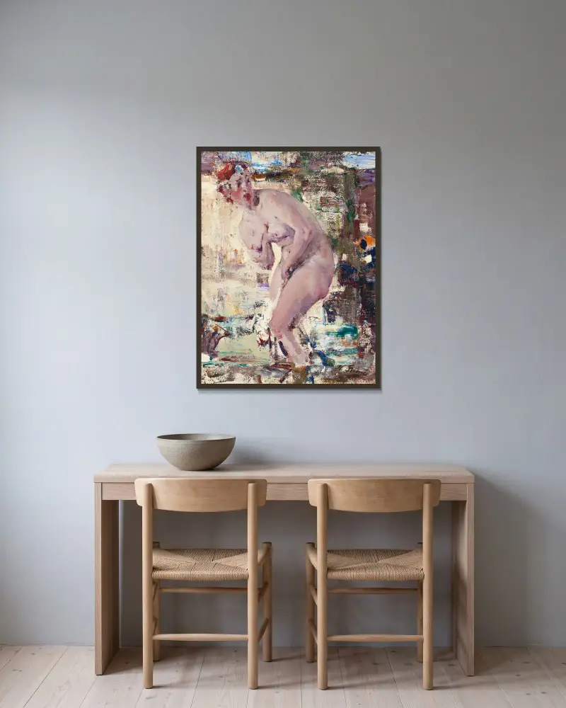 Akt im Fluss von Nicolai Fechin gerahmt an einer Wand