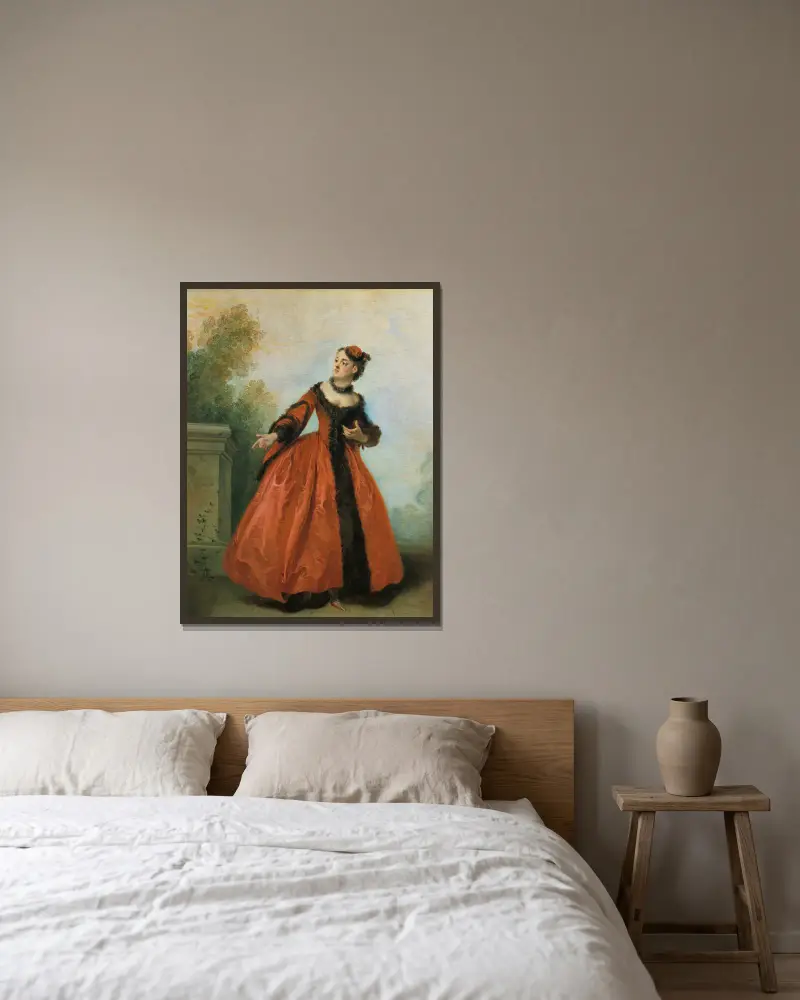 The Beautiful Greek (La Belle Grecque) av Nicolas Lancret inramad på en vägg
